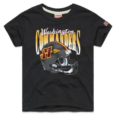 Homage Youth  Charcoal Washington Commanders Gradient Helmet Tri-blend T-shirt In Black