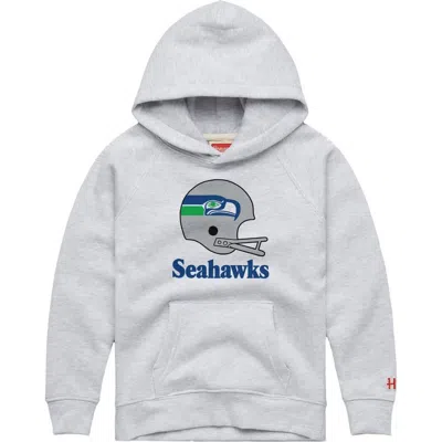 Homage Youth   Gray Seattle Seahawks Big Helmet Tri-blend Hoodie