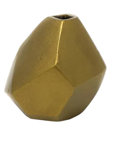 Homart Lane Faceted Vase In Brass