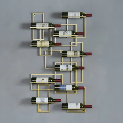 Homary 10-bottle Modern Geometric Wall Mounted Wine Rack In Multi