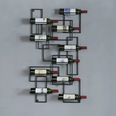 Homary 10-bottle Modern Geometric Wall Mounted Wine Rack In Gray