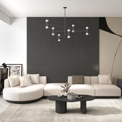 Homary 146.9'' L-shaped Sectional Corner Modern Modular Sofa In Beige With Pillows & Black Legs In White