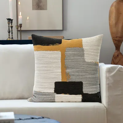 Homary 18'' X 18'' Boho Woven Textured  Decorative Throw Pillow Cover Velvet Cushion Protector In Multi