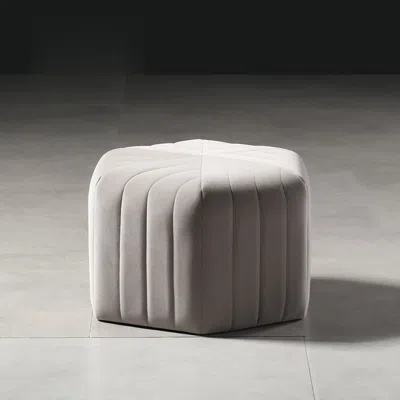 Homary 18.5" Wide Velvet Pouf Ottoman Hexagonal Ottoman In Gray