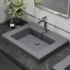 Homary 23"rectangular Concrete Gray Drop-in Bathroom Sink In Gray