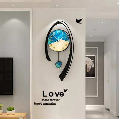 Homary 24.8" Multi-color Modern Acrylic Wall Clock Decor Home Hanging Art Living Room Bedroom In White