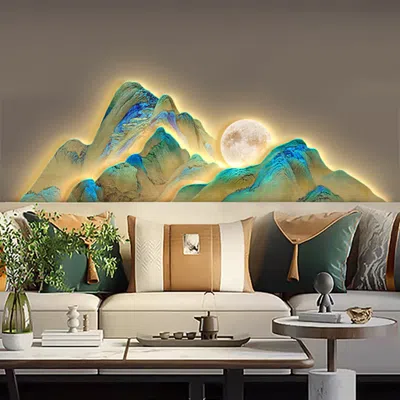 Homary 39.4"led Creative Irregular Mountain Light Wall Decoration Abstract Living Room Decor In Multi