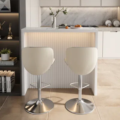 Homary 42" Bar Table Sintered Stone Modern White Seats For 2 People
