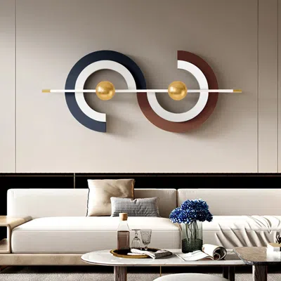 Homary 47.2" X 17.7" Modern Unique Metal Wall Decor Abstract Wall Art Multi-color