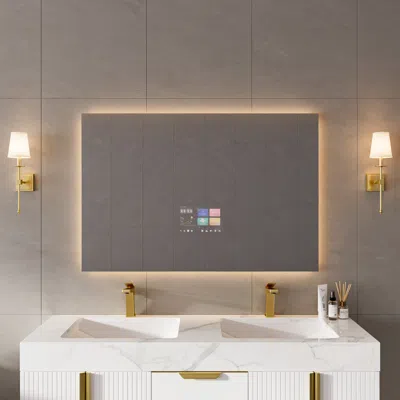 Homary 47.2" X 27.6" Smart Bathroom Mirror Waterproof Touchscreen With Multi-function In White