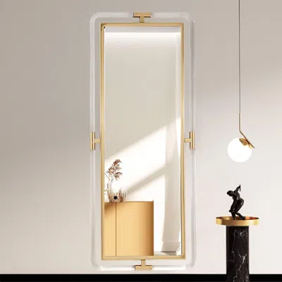 Homary 47.2"modern Gold Full Length Large Long Wall Mirror Decor Acrylic & Metal Frame In White