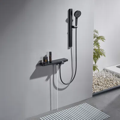 Homary 4-spray Hand Shower With Slide Bar Handheld Shower With High Pressure Spray In Black