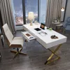 Homary 55" White Office Desk With Drawer Rectangular Modern Computer Desk In White