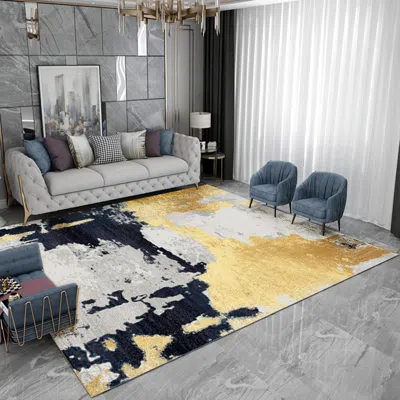 Homary 6' X 9' Modern Abstract Painting Multi-colored Rectangle Area Nylon Rug
