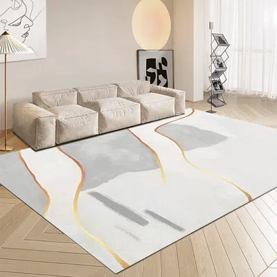 Homary 6' X 9' Modern Rectangle Nylon Area Rug For Living Room & Bedroom In Brown