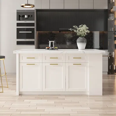 Homary 70.9" Kitchen Islands With Multi-storage White Modern Kitchen Cabinet
