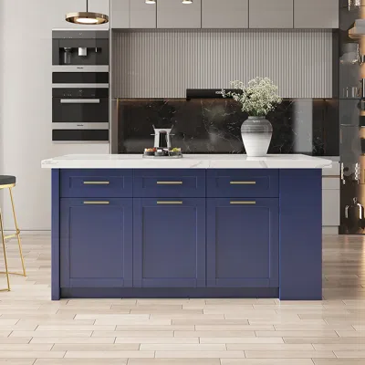 Homary 72" Kitchen Islands With Multi-storage Blue Modern Kitchen Cabinet