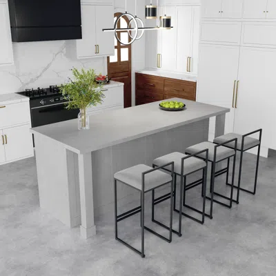 Homary 72" Marble Kitchen Lsland Faux Marble With Wine Storage Gray Modern Large Kitchen Cabinet