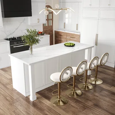 Homary 72" Marble Kitchen Lsland Faux Marble With Wine Storage White Modern Large Kitchen Cabinet