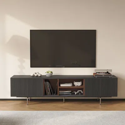 Homary 79" Modern Tv Stand With Open Storage In Gray