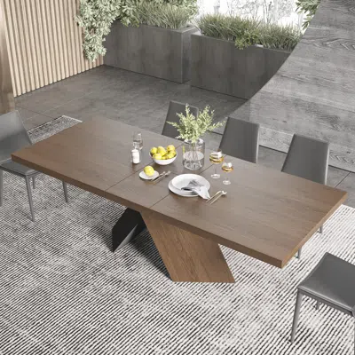 Homary 79"-94" Rectangle Dining Table Extendable Wood For 8 Person Farmhouse Style Walnut Dining Room Table In Brown