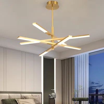 Homary 8-light Gold Modern Chandelier Dimmable Led Remote Control Variable Shape Pendant Lights