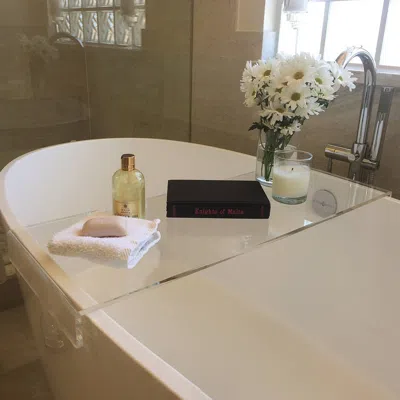 Homary Acrylic Bathtub Tray Clear Bathroom Caddy Shelf In Black