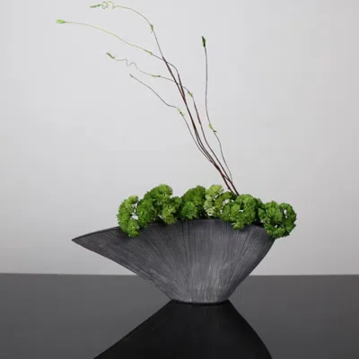 Homary Artificial Plants For Home Decor With Resin Flowerpot In Green