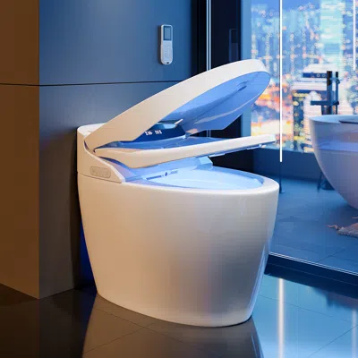Homary Automatic Smart Bidet Toilet With Tank Bulit In One-piece 1.28 Gpf Floor Mount Elongated Hynova Ax1 In White