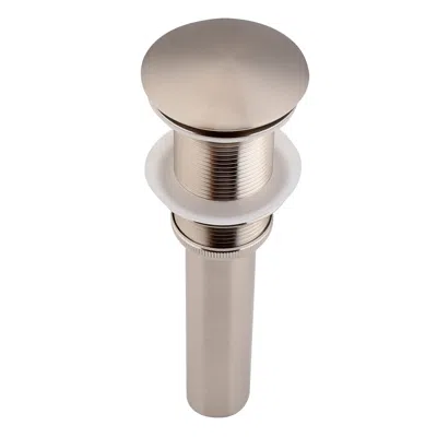 Homary Contemporary Solid Brass Pop Up Drain In Brushed Nickel Without Overflow In Silver