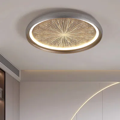Homary Creative Silver Led Flush Ceiling Light With Brilliant Firework Dimmable&remote Control In Gray