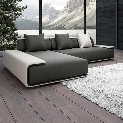 Homary Doart 112" Cotton & Linen 4-seater Modern Corner Modular Sectional Sofa L-shaped In Black