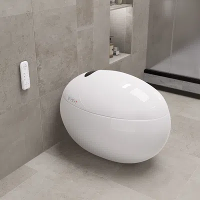 Homary Egg-shaped Elongated One-piece Smart Toilet 1.28 Gpf Freestanding With High Version Modern Smart Toi In White