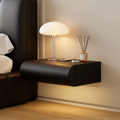 Homary Humply Floating Smart Nightstand 1 Drawer Bedside Table In White In Black