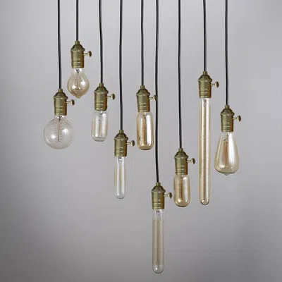 Homary Industrial Loft Single Light Mini Pendant 1-light In Brass In Green