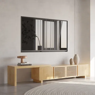 Homary Japandi Natural Retracted & Extendable Tv Stand With 4 Shelves Up To 85" In Neutral