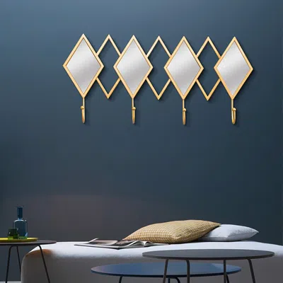Homary Luxury Entryway Wall Mounted Coat Rack (set Of 2) In Gold