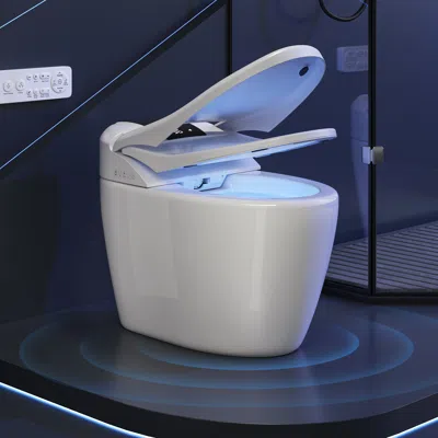 Homary Luxury High-end Smart Toilet – Auto Lid, Uv Sterilization, Foam Shield, Voice Control, Charcoal Deod In White