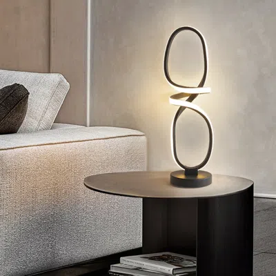 Homary Minimalist Led Table Lamp In Black Geometric Beside Table Lamp