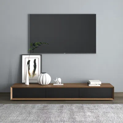 Homary Modern 71 Inch Walnut Tv Stand Rectangle Media Stand Walnut Tv Console With 3 Drawers In Brown
