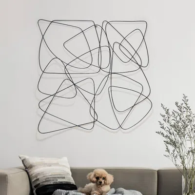 Homary Modern Abstract 3d Metal Wall Decor Home Wall Art In Black