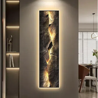 Homary Modern Abstract Led Wall Art With Backlit Light Unique Textured Design For Living Room Home Decor