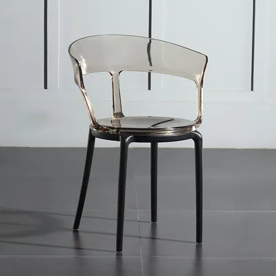 Homary Modern Acrylic Dining Chair In Amber Dining Table Chairs With Arms In Multi