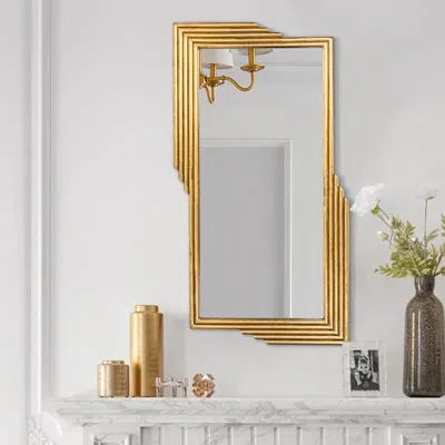 Homary Modern Gold Metal Geometric Rectangular Wall Decorative Dressing Mirror For Entrance