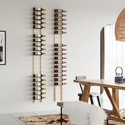 Homary Modern Gold Wall Mounted Wine Bottle Rack 21-bottle Metal Wine Rack In Multi