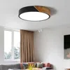 Homary Modern Led Drum Flush Mount Ceiling Light Dimmable & Remote Control In Brown