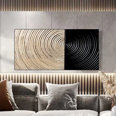 Homary Modern Minimalist Abstract Painting Art Wall Decor For Living Room  With Frame In Natural & Black100