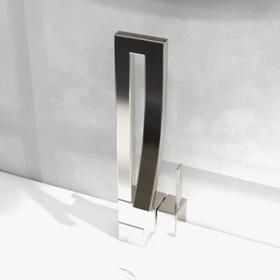 Homary Modern Single Handle 1-hole Brushed Nickel Bathroom Sink Faucet Waterfall Spout Brass In Silver