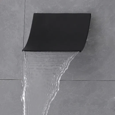 Homary Modern Stylish Wall Mount Stainless Steel Waterfall Shower Head Finished In Matte Black