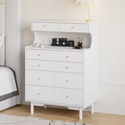 Homary Modern White Bedroom Dresser With 8 Drawers Buffet Chest Cabinet With Storage
